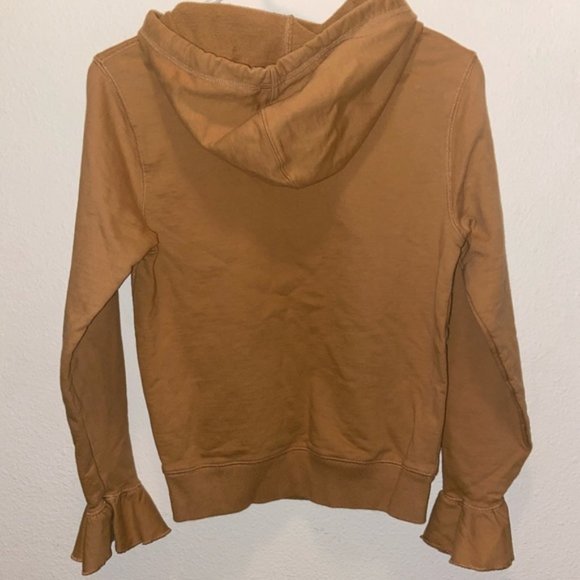 J. Crew Tan Hoodie with Ruffle Cuffs - Picture 3 of 4